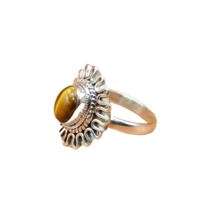 Handmade 925 Sterling Silver Natural Tiger Eye Gemstone <b>Ring</b> for Men & Women Oval Cabochon <b>Statement</b> <b>Ring</b> Christmas Gift - Product Image 1