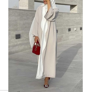 Manches Design Simple Arabe Abaya avec Dupatta et Embouchure Dubaï Style Haut de Gamme Tissu Kaftan Abaya Islamique Robe Kaftan Whol - Product Image 2