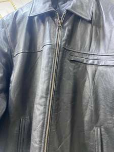 Vestes d'hiver en cuir véritable pour hommes Poignets côtelés - Imperméable Coupe-vent Respirant Col rabattu Fermeture éclair 2 devant - Product Image 2