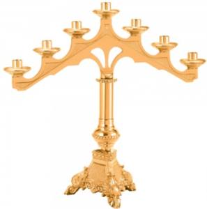 Bougeoir à 7 bras en laiton fini or pour objet décoratif d'église Décor religieux et fournitures d'église - Product Image 4