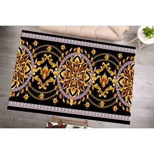 Alfombra Estampada - Diseño Griego, Dorado Moderno, Lavable a Máquina, Alfombra de Chenilla - Product Image 2