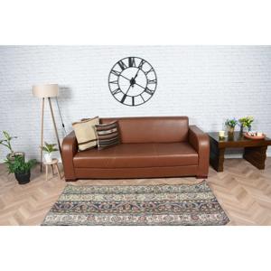 Alfombra Turca, Alfombra Vintage de 2.7x6.1 pies, Alfombra de Lana con Diseño Floral Azul - Product Image 2