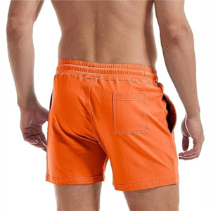 Pantalones cortos deportivos cómodos de secado rápido para hombre, pantalones cortos informales transpirables sólidos de malla con logotipo impreso personalizado - Product Image 6