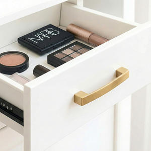 Modern Rectangle Curved Zinc Alloy Durable <b>Cabinet</b> Handle Minimalist <b>Gold</b> Drawer Pull Sustainable Easy Installation Bedroom - Product Image 5