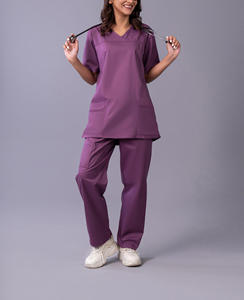 Conjuntos de Uniformes Médicos Elegantes 2026: Pijamas Quirúrgicas de Hospital con Cremallera, Manga Corta, Unisex, Estilo Jogger para Verano - Product Image 4