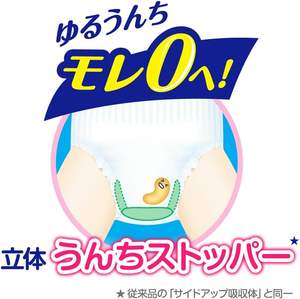 Couches-culottes jetables pour bébé KAO Merries Long Skin Smooth Air Through Jumbo Pack Pant M 62 pièces, pack économique, origine Japon - Product Image 3