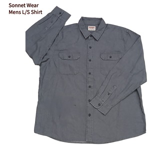Chemise en denim à manches longues pour homme, sur mesure, unie, avec coutures - Product Image 3