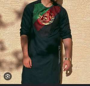 Factory Direct New Men's Casual Afghani Dress Set XS Size O-Neck 2 Piece Shirt Shalwar with Custom Embroidery ODM Supply - Product Image 3