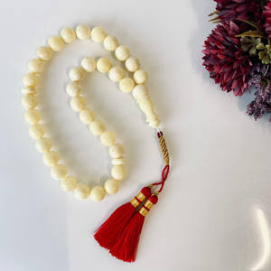 ลูกประคำทำจากอำพันบอลติกธรรมชาติสีขาว ลูกประคำสำหรับสวดมนต์อิสลาม - Product Image 1