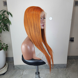 Peluca de cabello humano crudo vietnamita naranja 100%, hueso recto de alta calidad con proveedor mayorista de encaje transparente - Product Image 2