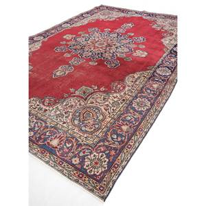 Tapis en laine noué à la main Aalam, motif médaillon rouge-orange, kilim abstrait fait main pour la maison, 9x12 rectangulaire, idéal pour adolescents, entrée et couloir - Product Image 2