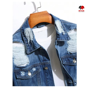แจ็คเก็ตยีนส์คุณภาพสูง ผลิตภัณฑ์ชั้นนำ แบบสั่งทำพิเศษ ซักทำความสะอาดได้ ทนต่อความเสียหายจากน้ำ แจ็คเก็ตยีนส์สำหรับผู้ชาย รุ่นสปริง - Product Image 2