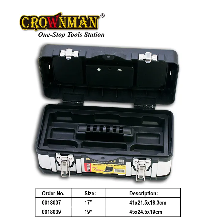 CROWNMAN kotak peralatan plastik & Stainless, alat penyimpanan portabel kustom profesional 17 "/19"