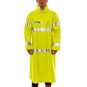 Veste de pluie de sécurité réfléchissante et légère pour hommes, imperméable haute visibilité en PVC et spandex, combinaison imperméable - Product Image 1