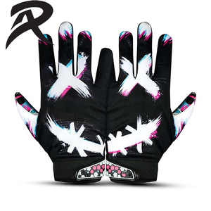 High Quality 2-Tone Silicon American <b>Football</b> Receiver Gloves Professional Sports Gear With Breathable Material For All Players - Product Image 4