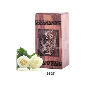 Urna de madera de tigre para cenizas humanas, urna de cremación grande para adultos para cenizas, urna femenina adulta con bolsa de terciopelo gratis - Product Image 1