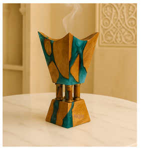 Quemador de Incienso Bakhoor Artesanal de Madera de Acacia y Resina Epoxi 2026, Difusor de Incienso Aromático Elegante, Hecho a Mano, Duradero, para Toda Temporada - Product Image 6