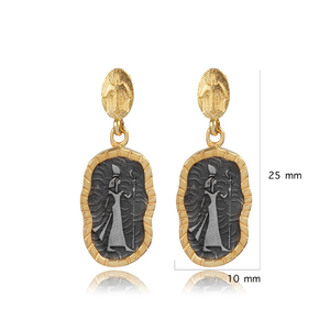 Style égyptien Cléopâtre Conception Symbole Ancien Boucles D'oreilles En Gros Turc À La Main 925 Bijoux En Argent Sterling - Product Image 2