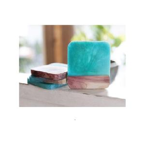 Posavasos de piedra de resina y madera circular de gran oferta, posavasos grabado ecológico, alfombrilla para taza de té para color rojo - Product Image 5