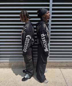 Sweat à Capuche Personnalisé avec Applique pour Homme Délavé à l'Acide Surdimensionné en Coton Éponge Française Épaule Tombante Vintage Sweat à Capuche Zip up 480gsm - Product Image 2