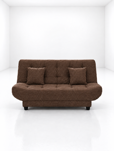 Sofá Cama Tapizado en Terciopelo Marrón, Estilo Tufted, sin Brazos, para Sala de Estar, Habitación de Invitados, Apartamento, Hospital, Hotel, Villa - Product Image 1