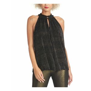 Top Halter para Mujer Rachel Roy, Talla X-Large, en Negro Metálico, Silueta Recta - Product Image 1