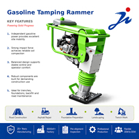 Pilonneuse thermique 7,5 CV pour la compactation du sol, machine de chantier robuste pour la construction