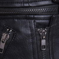 Veste en cuir véritable pour homme, couleur unie, col montant, imperméable, coupe-vent, rembourrée en polyester, décontractée, vente en gros personnalisée pour l'hiver