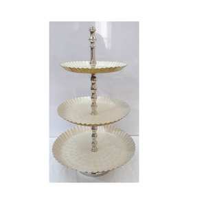 Metal Sustainable 3 Layer Glass <b>Cake</b> Stands Round <b>Cake</b> Stand for <b>Wedding</b> Party - Product Image 2
