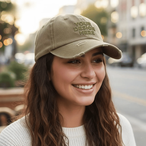 Gorras Personalizadas de 5 Paneles, Gorras de Béisbol con Bordado 3D Desgastado, Gorras de Béisbol con Visera Curva, Gorra de Tela de Algodón para Hombre y Mujer - Product Image 1