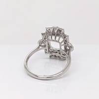 Bague de mariage en argent sterling 925 massif, style Art Déco, écologique, de haute qualité, faite à la main, plaquée or, taille émeraude 10x8mm, bijoux