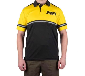 Polos uniformes de sécurité personnalisés Polos deux tons à vélo de patrouille haute visibilité pour hommes Rayures réfléchissantes Poche zippée Confort de sécurité BFI - Product Image 3