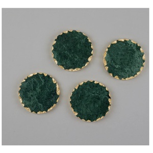 Sous-verres en pierre de couleur verte ronde naturelle de qualité supérieure accessoires de décoration de la maison pour tapis de table de cuisine et tampons boisson - Product Image 1