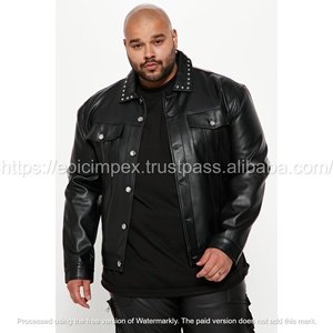 Venta al por mayor de chaqueta de invierno de los hombres de cuero PU estilo motorista - Product Image 6