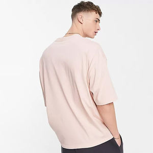 เสื้อท่อนบน100% ทำจากผ้าฝ้ายฤดูร้อนของผู้ชายเสื้อโอเวอร์ไซส์ลำลองแห้งเร็วระบายอากาศใช้ในยิมดีไซน์ไหล่ตก - Product Image 2