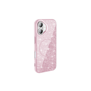 Coque de téléphone en silicone pailleté violet foncé compatible MagSafe pour iPhone 16 Pro Max Plus, anti-traces de doigts, avec cordon - Product Image 4