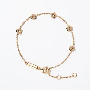 Bohemian Lucky Flower Elements Plating 18k Gold Thin Chain Copper Simple Sweet Lovely Temperament Bracelet