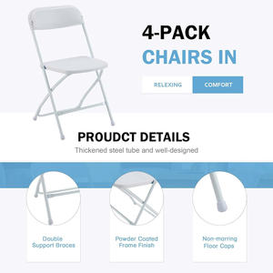 Elegante silla plegable de resina blanca para bodas y eventos al aire libre de picnic escolar para entornos de playa - Product Image 5