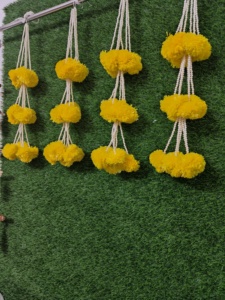 Marigold perla colgante de pared Navidad flor guirnalda fiesta evento decoración Diwali Halloween jardín hogar Decoración escenario telón de fondo - Product Image 6
