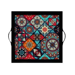 <b>Japanese</b> Style Food Serving Tray Made in India Custom Wood Printed Tray Good Polished Good Look Square Shape Enamel Printed Tray - Product Image 3