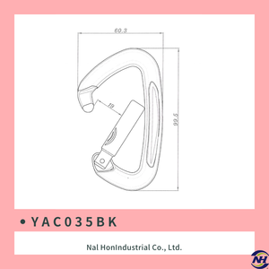 Mosquetón de aleación de aluminio anodizado YAC035BK con 25kN/5620LBS Resistencia a la rotura 46g Ligero - Product Image 2