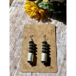 Handmade Navajo Sterling Silver Pearl <b>Dangle</b> <b>Earrings</b> - Product Image 1