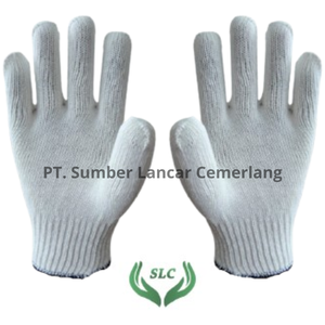 Guantes de seguridad industriales PPE de algodón polialgodón antideslizantes para uso en construcción de edificios blanco liso personalizable calidad de exportación - Product Image 1