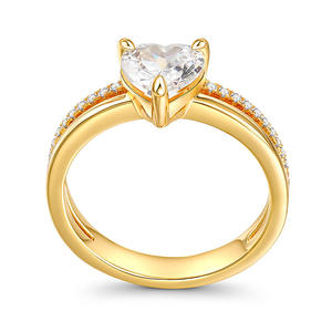 Bague de fiançailles Jeulia en argent sterling plaqué or rose avec diamant de laboratoire taille cœur - Product Image 3