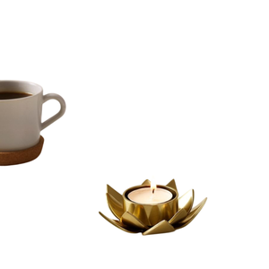 Leaves Shape <b>Brass</b> Metal Tealight <b>Candle</b> <b>Holder</b> Gold Finished For Home Wedding Christmas Tabletop Lighting Decor - Product Image 6