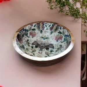 ชามไม้พิมพ์ลายดอกไม้สวยงามสำหรับจัดแสดงบนโต๊ะชามไม้ธรรมชาติพิมพ์ลายสำหรับใช้ในชีวิตประจำวันของตกแต่งบ้านร้านอาหาร - Product Image 5