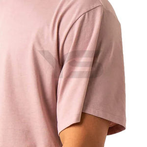 T-shirt décontracté pour hommes de haute qualité imprimé de logo personnalisé maillot de fitness à manches courtes en pur coton motif solide coupe surdimensionnée - Product Image 6