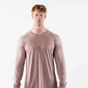 T-shirts de gymnastique respirants coupe sèche pour hommes, chemises de sport imprimées à col montant et à manches tricotées en polyester et spandex pour le fitness - Product Image 1