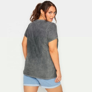 T-shirts pour femmes en toile éponge épaisse de haute qualité 340gsm 100% coton solide unisexe surdimensionné Vintage bouffée impression personnalisée - Product Image 4