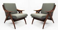 Fauteuil lounge moderne, structure en teck massif, coussin en tissu et mousse, mobilier de salon de haute qualité, utilisation hôtelière, respectueux de l'environnement